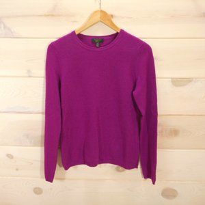 Charter Club Cashmere Sweater Women's M Fuchsia Crew Neck Pullover Long Sleeve